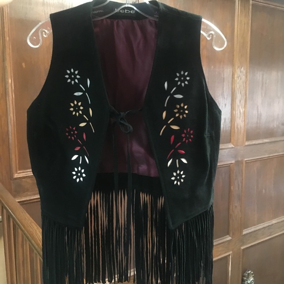 Sold! 🎈bebe | boho festival Suede leather Fringe Vest - Picture 5 of 8